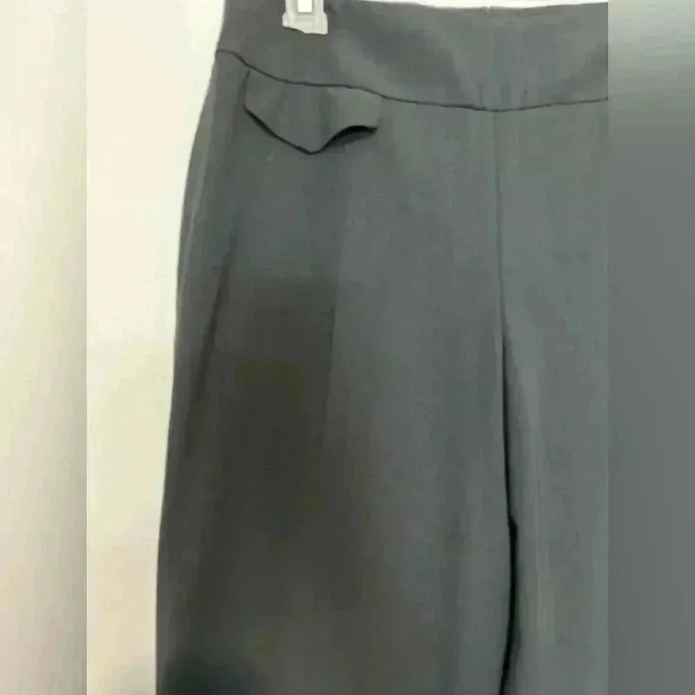 Akris Punto Womens US 6 Wool Double-Face Bootcut Pants Gray with side Zipper